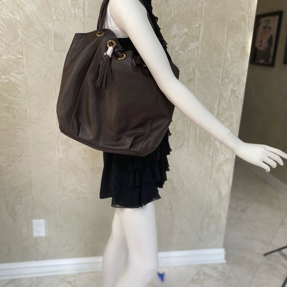 NWT Michael Kors Brown Leather Ring Purse